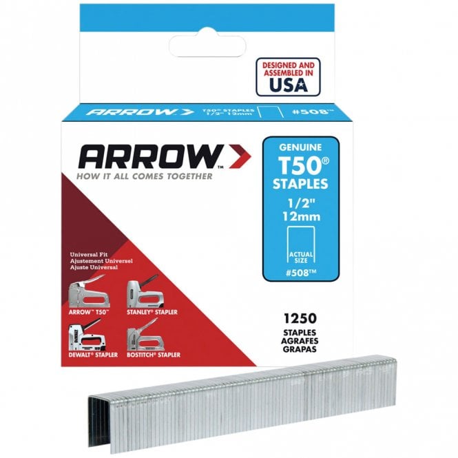 Arrow T50 Staples 12mm (1/2in) (Box 1250)