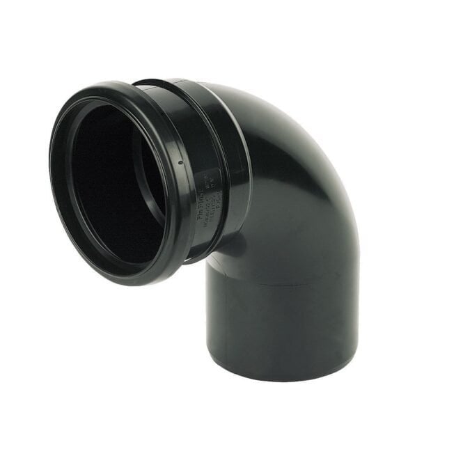 BLACK SOIL 110MM 90° BEND - FLOSP161B
