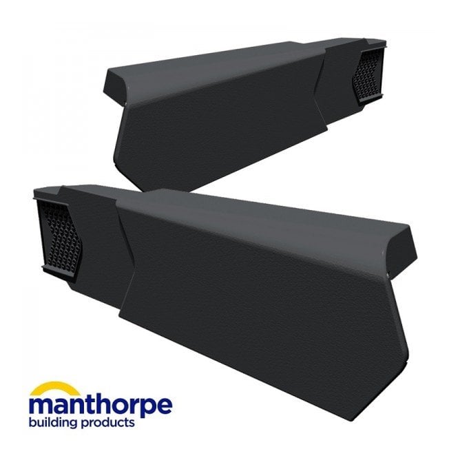 DRY VERGE ANGLED RIDGE END CAP BLACK - GDV-END-A-BL