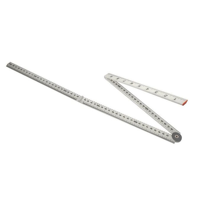 Faithfull Folding Rule White ABS Plastic 1m / 39in FAIRULEFOLDW