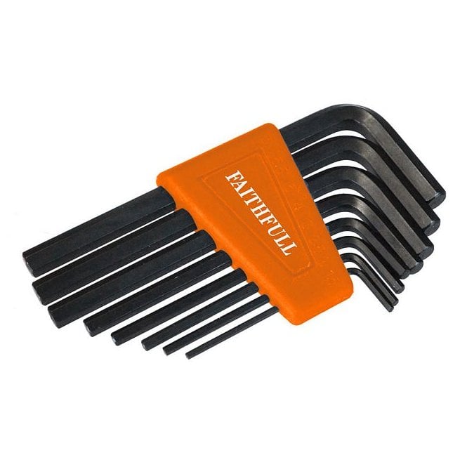 Faithfull Metric Short Arm Hexagon Key Set, 8 Piece