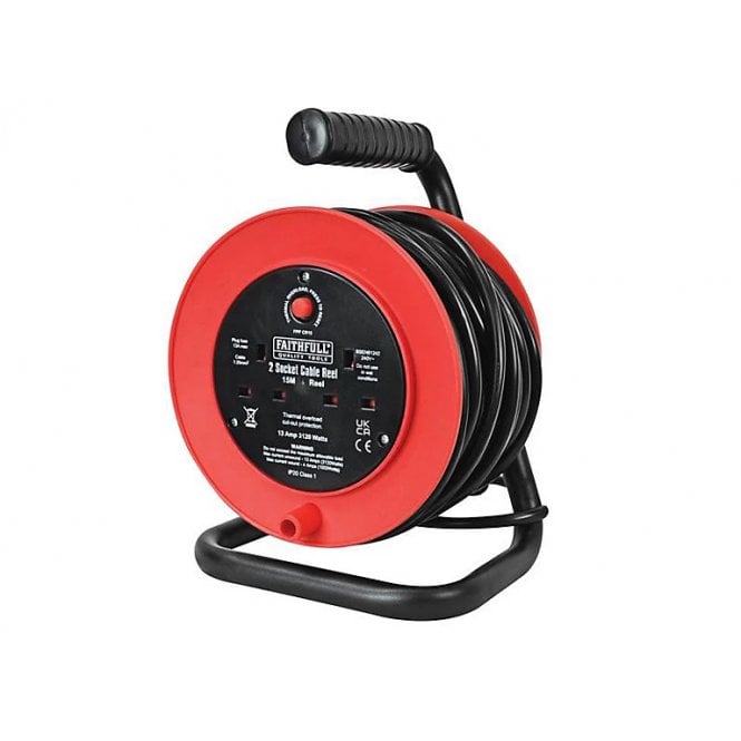 Faithfull Power Plus Cable Reel 240V 15M - FPPCR15