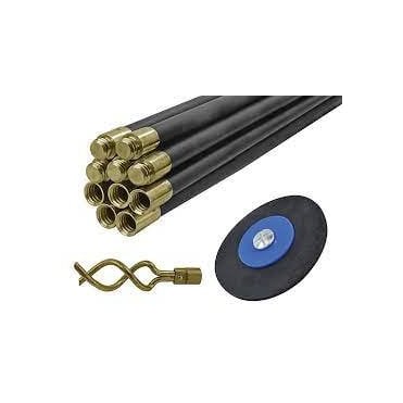 Faithfull Universal Drain Clean Set 10 x Rods Plunger & Worm