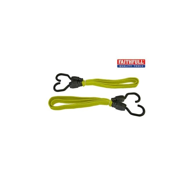 Flat Bungee Cord 90cm (36in) Yellow 2 Piece - FAITDBUNG36
