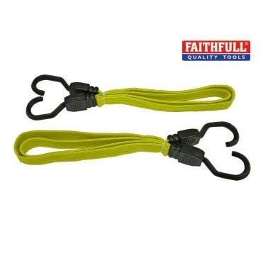 Flat Bungee Cord 90cm (36in) Yellow 2 Piece - FAITDBUNG36