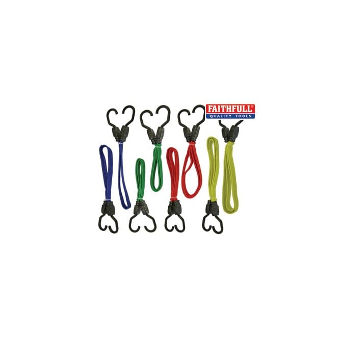 Flat Bungee Cord Set 8 Piece - FAITDBUNG8