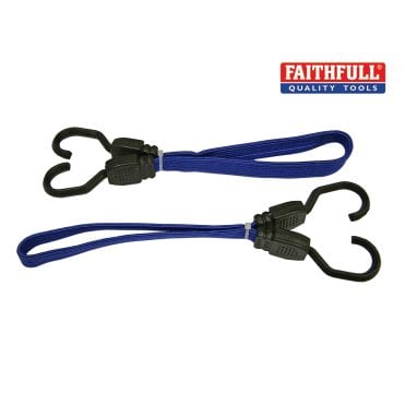 Flat Bungee Flat Cord 46cm (18in) Blue 2 Piece - FAITDBUNG18