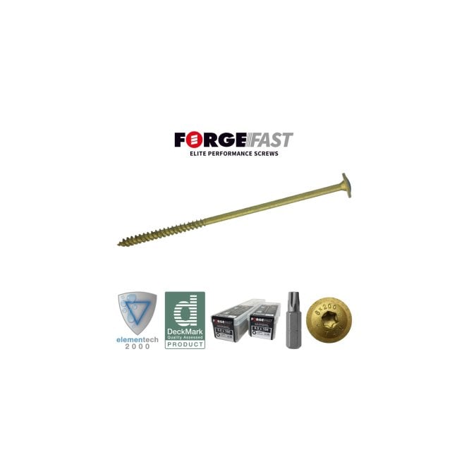 FORGEFAST CONSTRUCTION SCREW 8.0 X 280mm 25/BOX