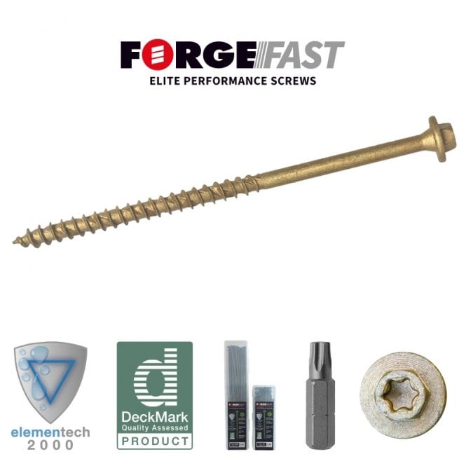 FORGEFAST TIMBER SCREW HEX HEAD 7.0 X 65mm 50/BOX