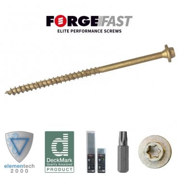 FORGEFAST TIMBER SCREW HEX HEAD 7.0 X 65mm 50/BOX