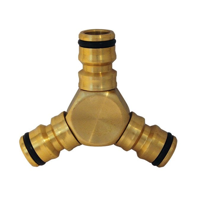 G7907Y CK BRASS INTERLOCK THREE WAY HOSE CONNECTOR ½