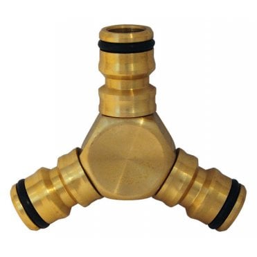 G7907Y CK BRASS INTERLOCK THREE WAY HOSE CONNECTOR ½"