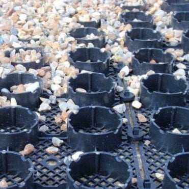 GRAVEL RING GRASS GRID BLACK PER SQ MT