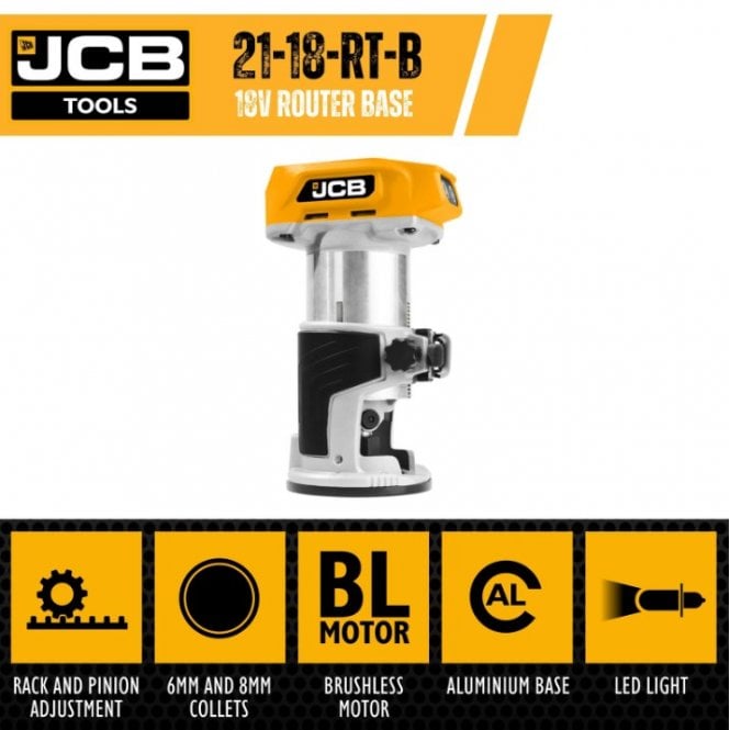 JCB 18V Brushless Trimmer Router Unit | 21-18RT-B
