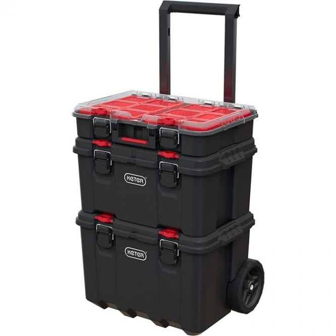 KETER stack n roll modular system TOOL BOX c/w half organiser S/OFFER