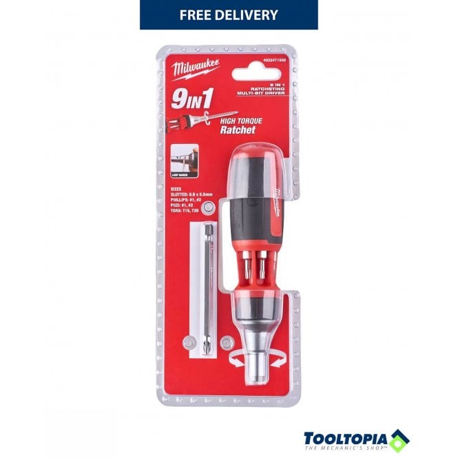 MILWAUKEE 9 IN 1 RAT. MULTIBIT DRIVER-UNI. 1PC - 4932471598