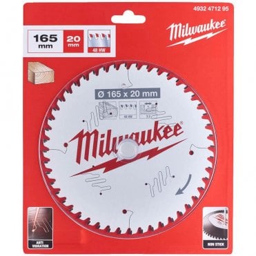 MILWAUKEE Circular Saw Blade P W 165X20X2.2X48ATB -1pc 4932471295