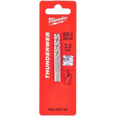MILWAUKEE Metal Drill HSSG ThW D338 3.0mm-2pc - 4932352349