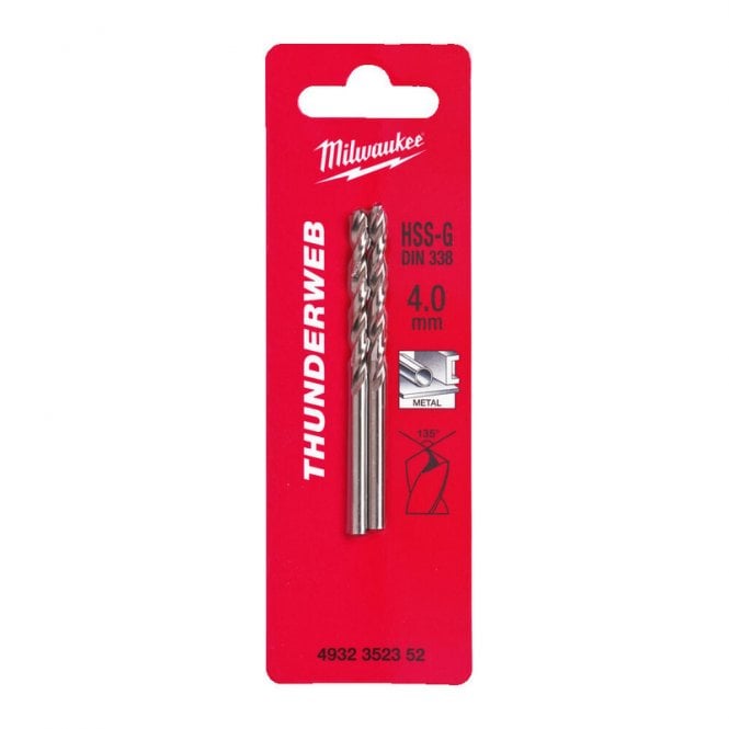 MILWAUKEE Metal Drill HSSG ThW D338 4.0mm-2pc - 4932352352