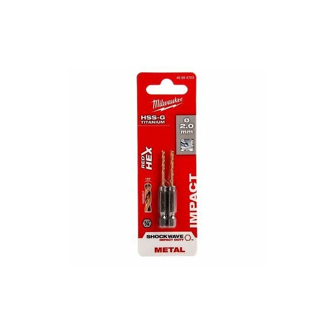 MILWAUKEE Metal Drill ShW HSSTiN 2.0mm-2pc - 4932352347