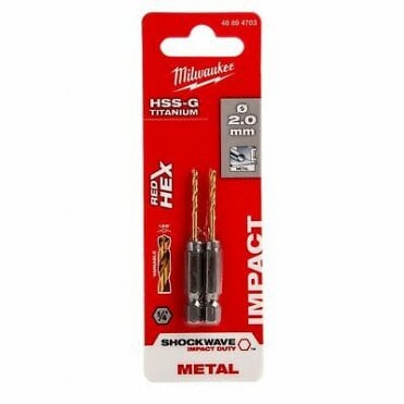 MILWAUKEE Metal Drill ShW HSSTiN 2.0mm-2pc - 4932352347