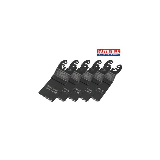 MULTI-TOOL FLUSH CUT WOOD BLADE GROUND SIDE 34MM (5) FAIMFW34B