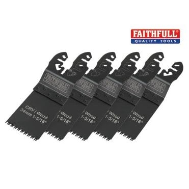 MULTI-TOOL FLUSH CUT WOOD BLADE GROUND SIDE 34MM (5) FAIMFW34B