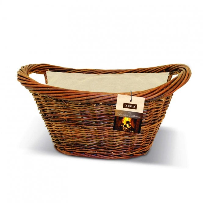 NATURAL WICKER OVAL BASKET WITH JUTE LINER                 DEF057591