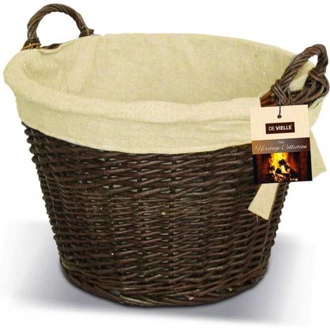 NATURAL WICKER ROUND BASKET WITH JUTE LINER               DEF057577