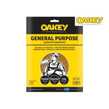 OAKLEY Glasspaper Sanding Sheets 230 x 280mm Course OAK58290