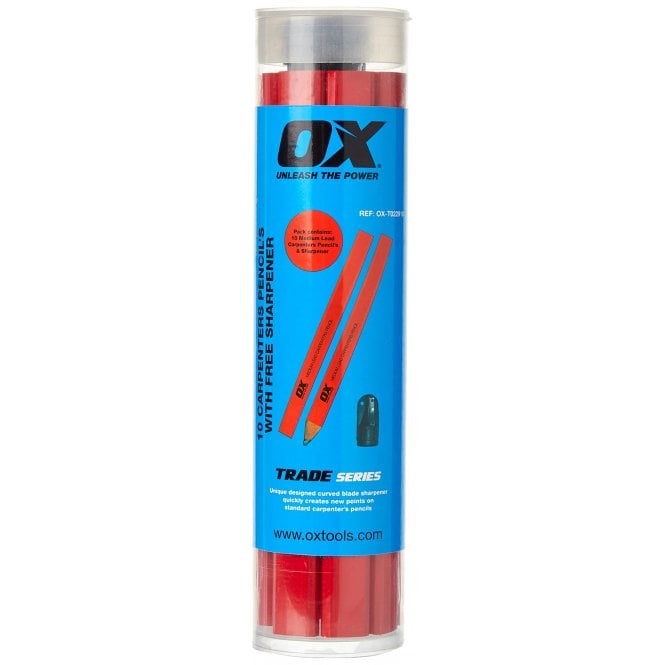 OX-T022910 OX Trade Medium Red Carpenters Pencils 10 pk