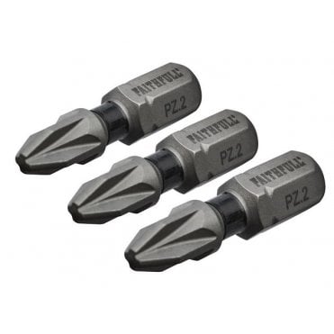 Pozi S2 Grade Steel Screwdriver Bits PZ3 x 25mm (Pack 3)