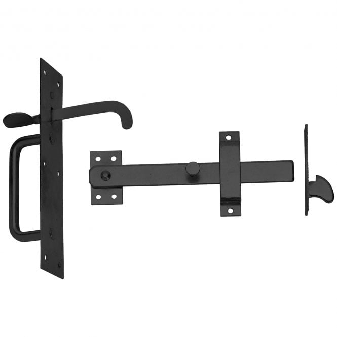 Prepacked Medium Suffolk Gate Latch Sets Black 20/4LPP000BK