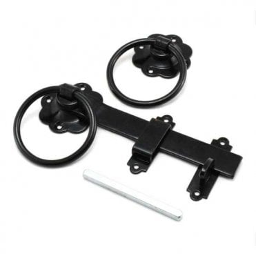 Prepacked Plain Ring Handle Gate Latch Black 1136PP0150BK