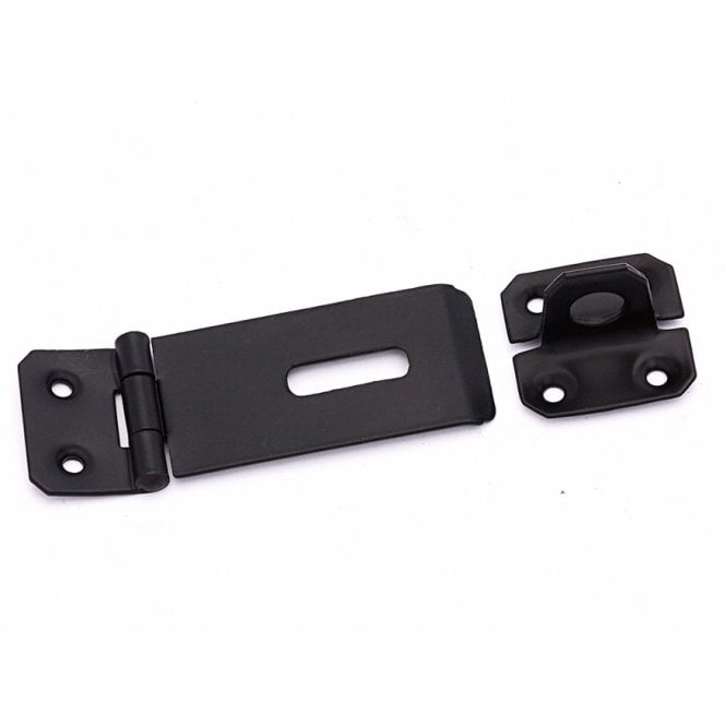 Prepacked Safety Hasps & Staples 150mm Black HS617-PP0150BK