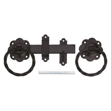 Prepacked Twisted Ring Handle Gate Latch Black 1137PP0150BK