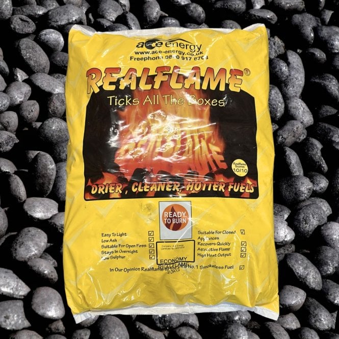 Realflame Smokess Ovoid 20KG Duck Egg Coal (Yellow Bag)
