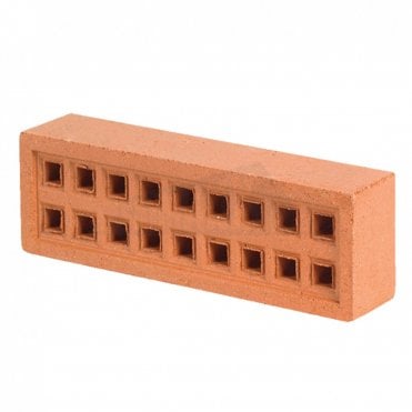 RED 9x3 SQ HOLED airbrick