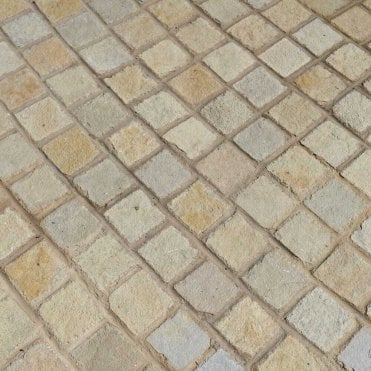 Sandstone Cobble Golden Fossil Mint 100x100mm    *PER PIECE*