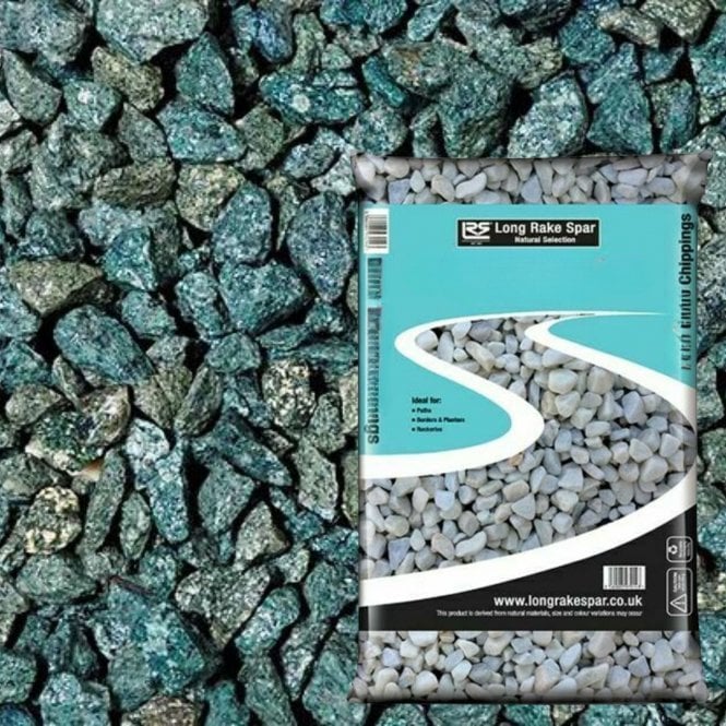 SMALL BAG GREEN GRANITE 14MM CHIPPINGS
