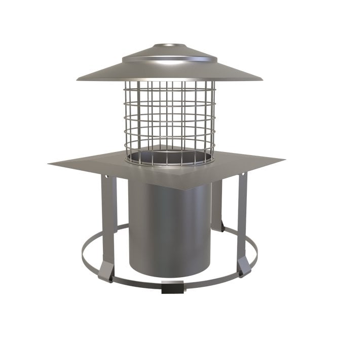 SQUARE Pot Hanging Cowl 125mm S/Steel 20-125-SPHCM