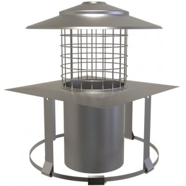 SQUARE Pot Hanging Cowl 125mm S/Steel 20-125-SPHCM