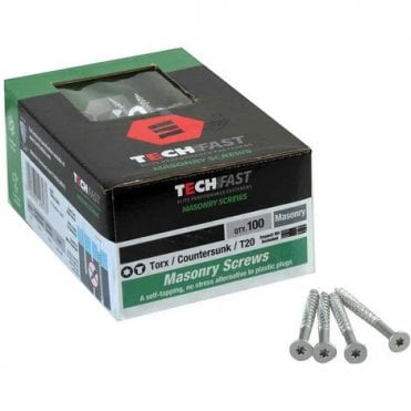 Techfast Masonry Screws 4.8 x 45mm Box/100
