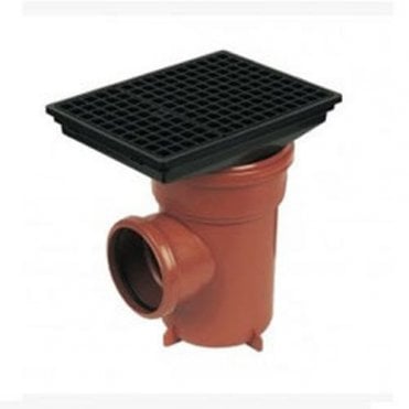 UNDERGROUND 110MM SINGLE INLET BOTTLE GULLY Rect Lid