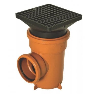 UNDERGROUND 110MM SINGLE INLET BOTTLE GULLY SQUARE LID - FLOD515